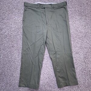 Peter Christian Chino Pants Mens 40 X 28 Green Flat Front